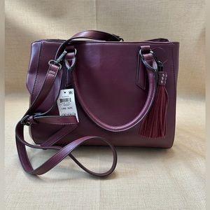 INC Maroon 'Oliviya' Europe Satchel with Handle and Strap